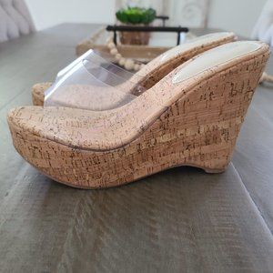 👡✨ Brand New Clear Cork Mule Wedges – EU 39 ✨👡